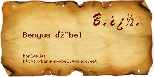 Benyus Ábel névjegykártya