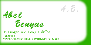 abel benyus business card